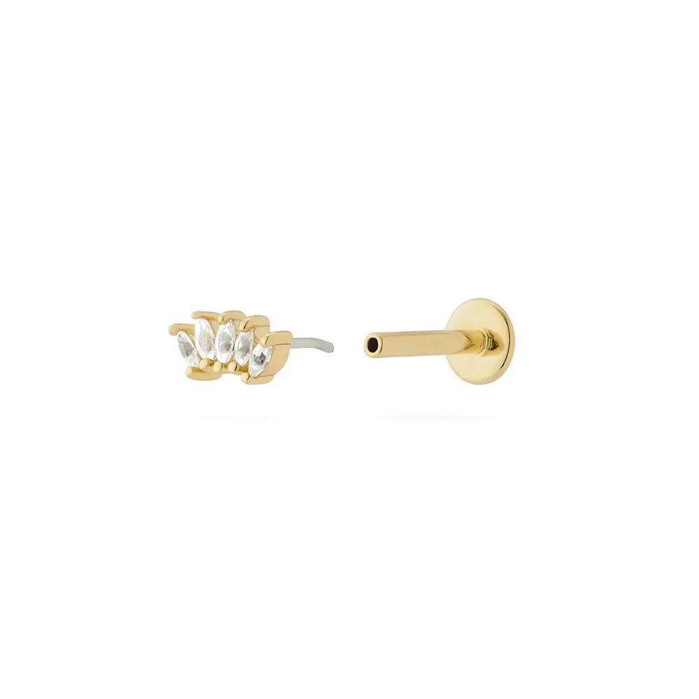 STELLARA PUSH IN PIERCING IN STERLING SILVER - Image 4