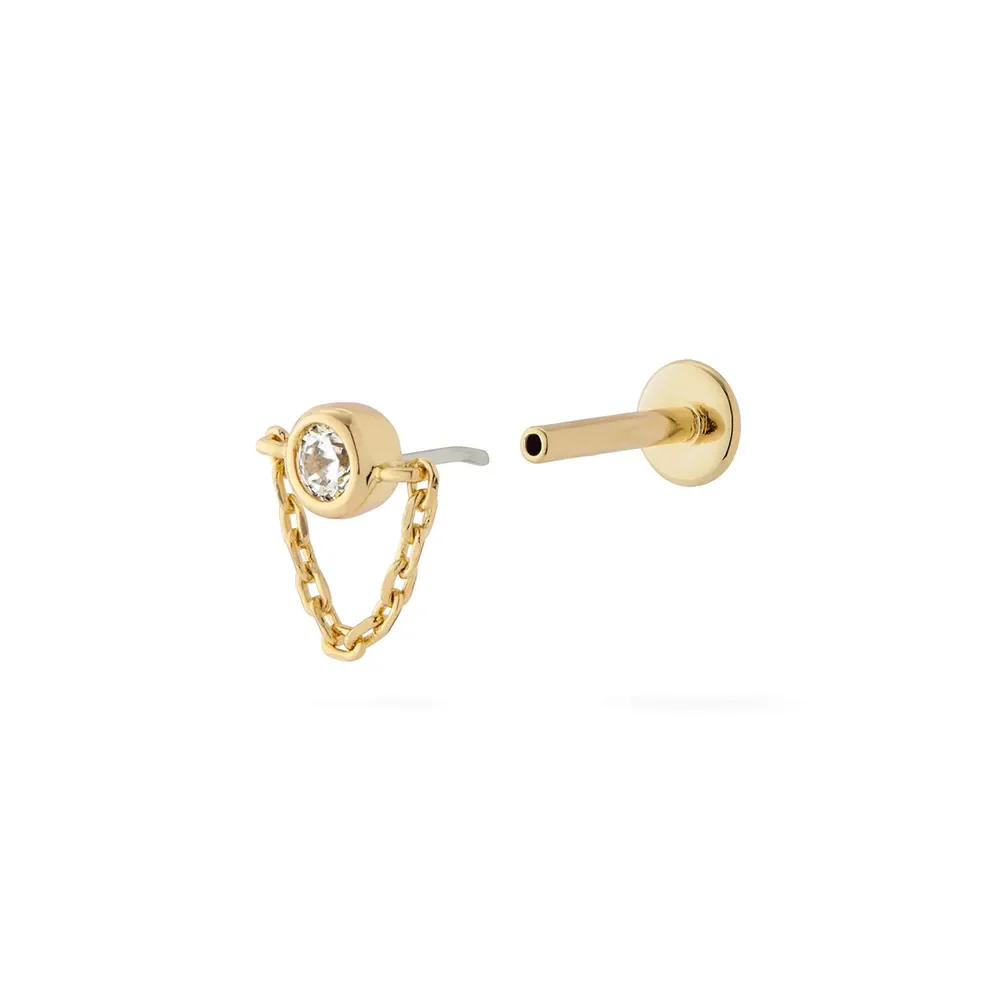 STELLARA PUSH IN PIERCING IN STERLING SILVER - Image 5