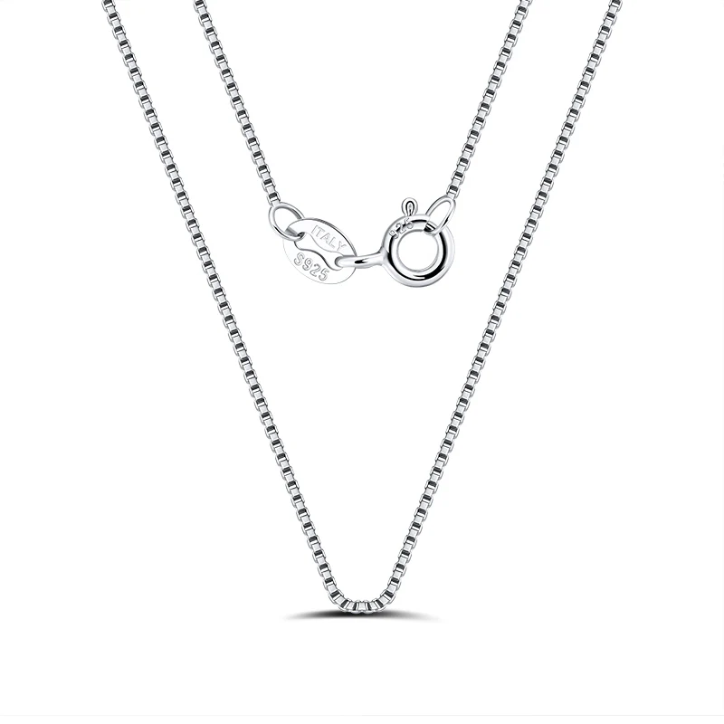 THIN BOX CHAIN NECKLACE IN STERLING SILVER - Image 5