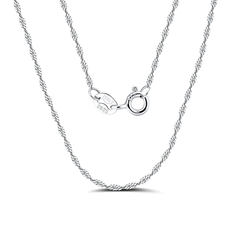 TWISTED CURB SINGAPORE ROPE CHAIN IN STERLING SILVER - Image 2
