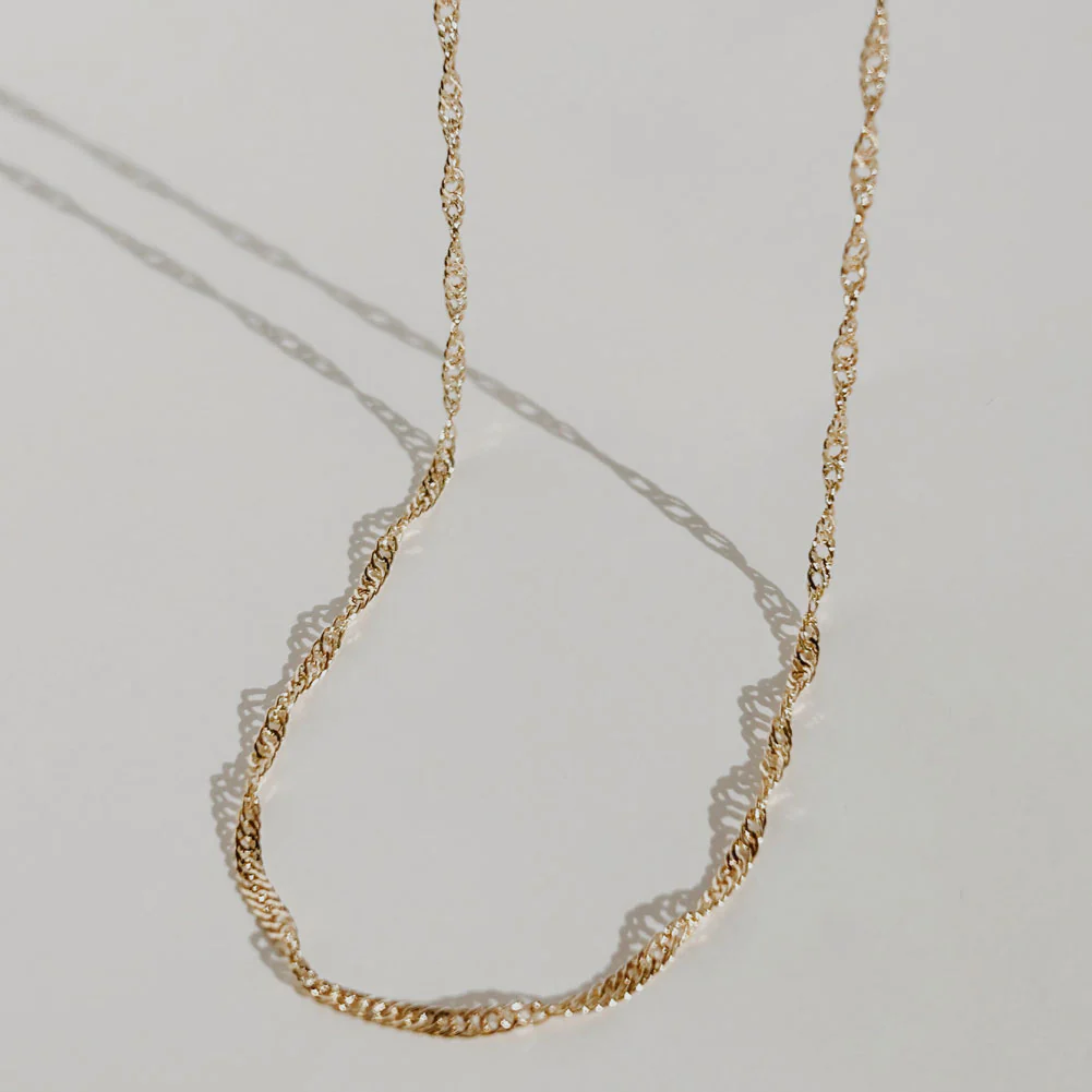 TWISTED CURB SINGAPORE ROPE CHAIN IN STERLING SILVER - Image 3