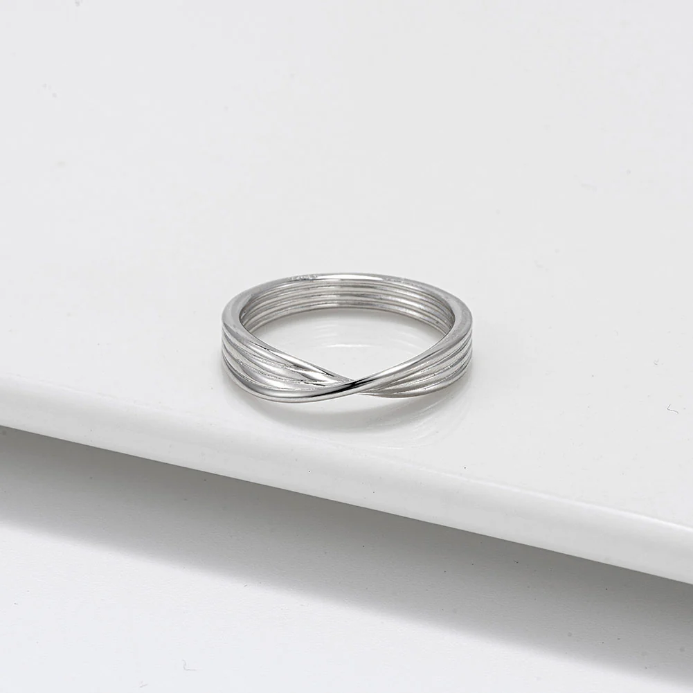 TWISTED ETERNITY BAND IN STERLING SILVER - Image 2