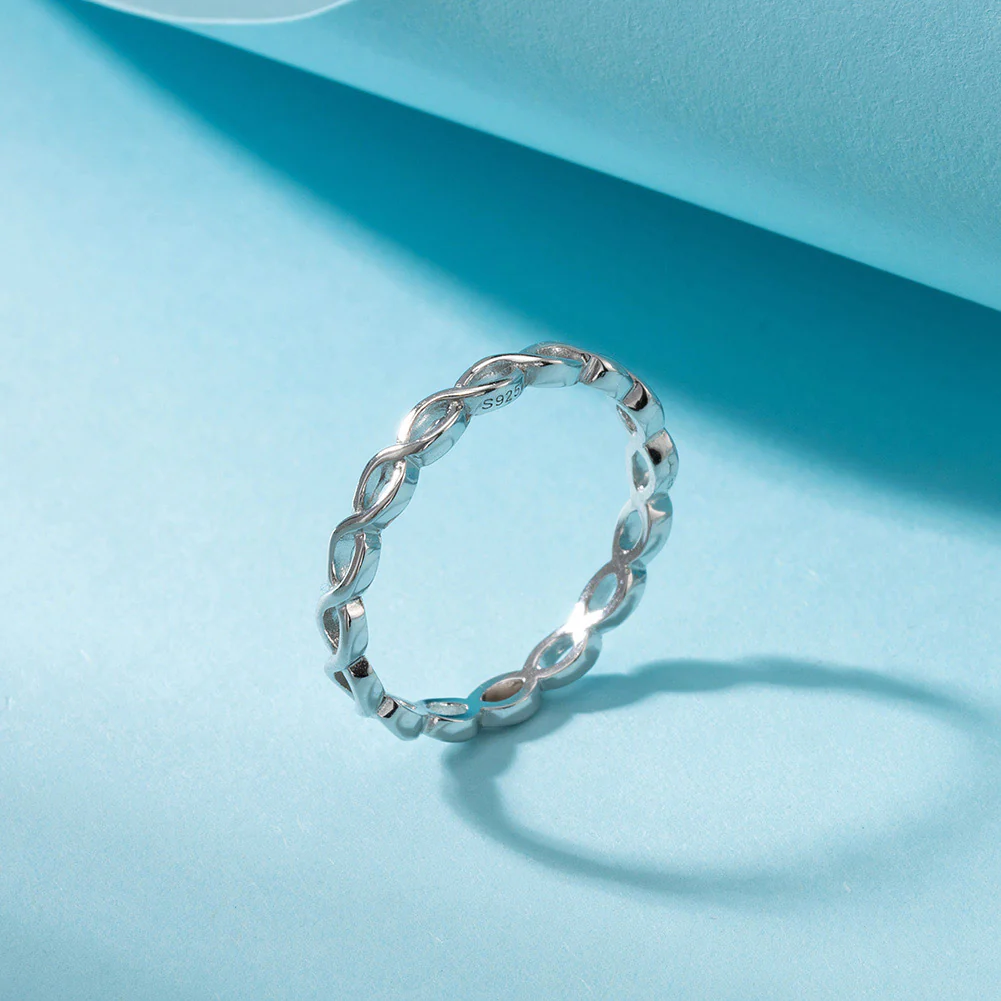 TWISTED ROPE ETERNITY BAND IN STERLING SILVER - Image 2