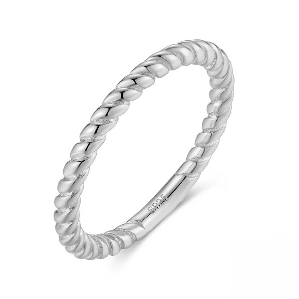 TWISTED STACKABLE RING IN STERLING SILVER - Image 4