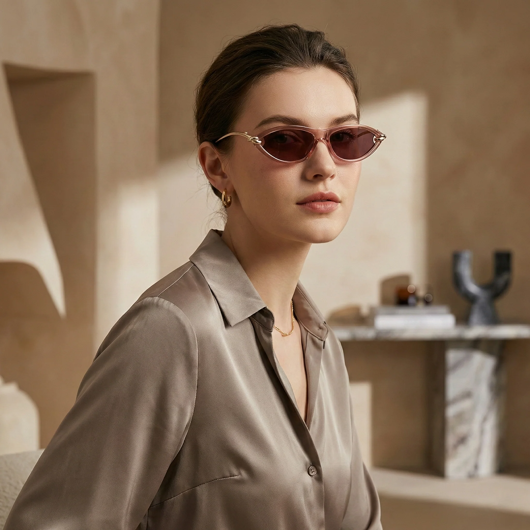 VELORA SLIM CAT-EYE SUNGLASSES - Image 12