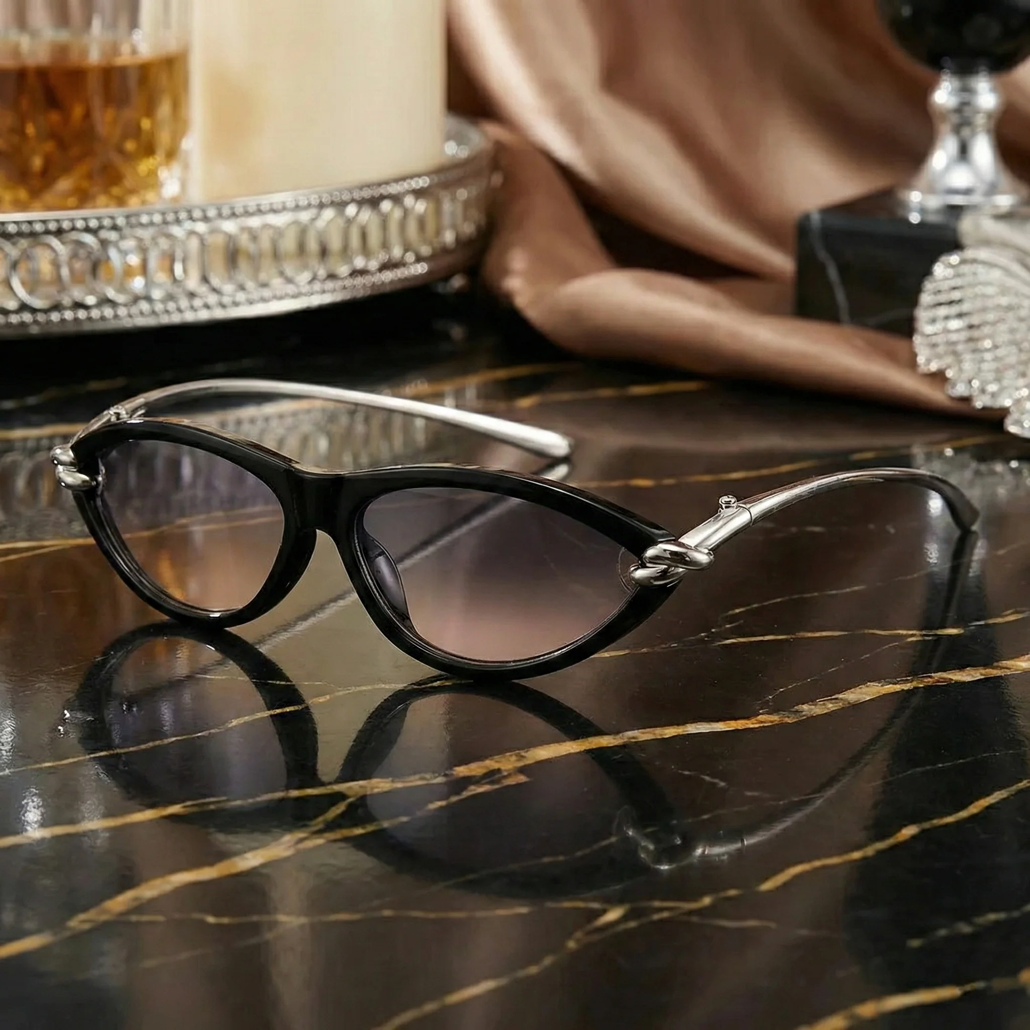 VELORA SLIM CAT-EYE SUNGLASSES - Image 9