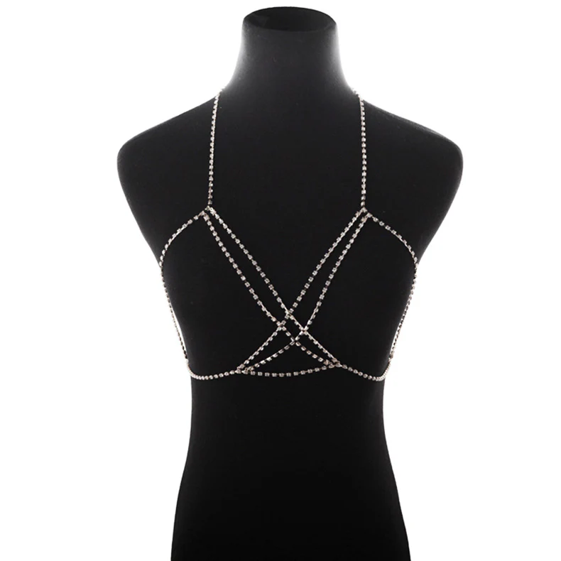 VÉRA CRISS-CROSS CRYSTAL BODY CHAIN - Image 2