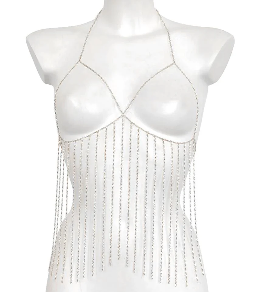 VERTICAL FRINGE BODY CHAIN BRALETTE - Image 5