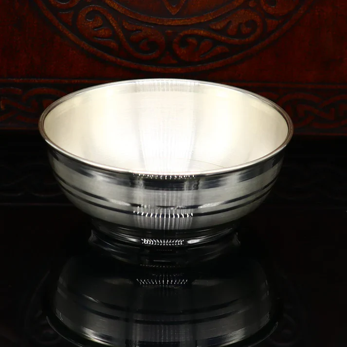 VINTAGE CLASSIC STRIPE BOWL IN STERLING SILVER - Image 4