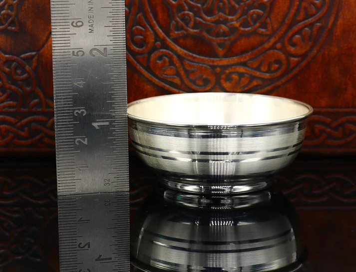VINTAGE CLASSIC STRIPE BOWL IN STERLING SILVER - Image 7