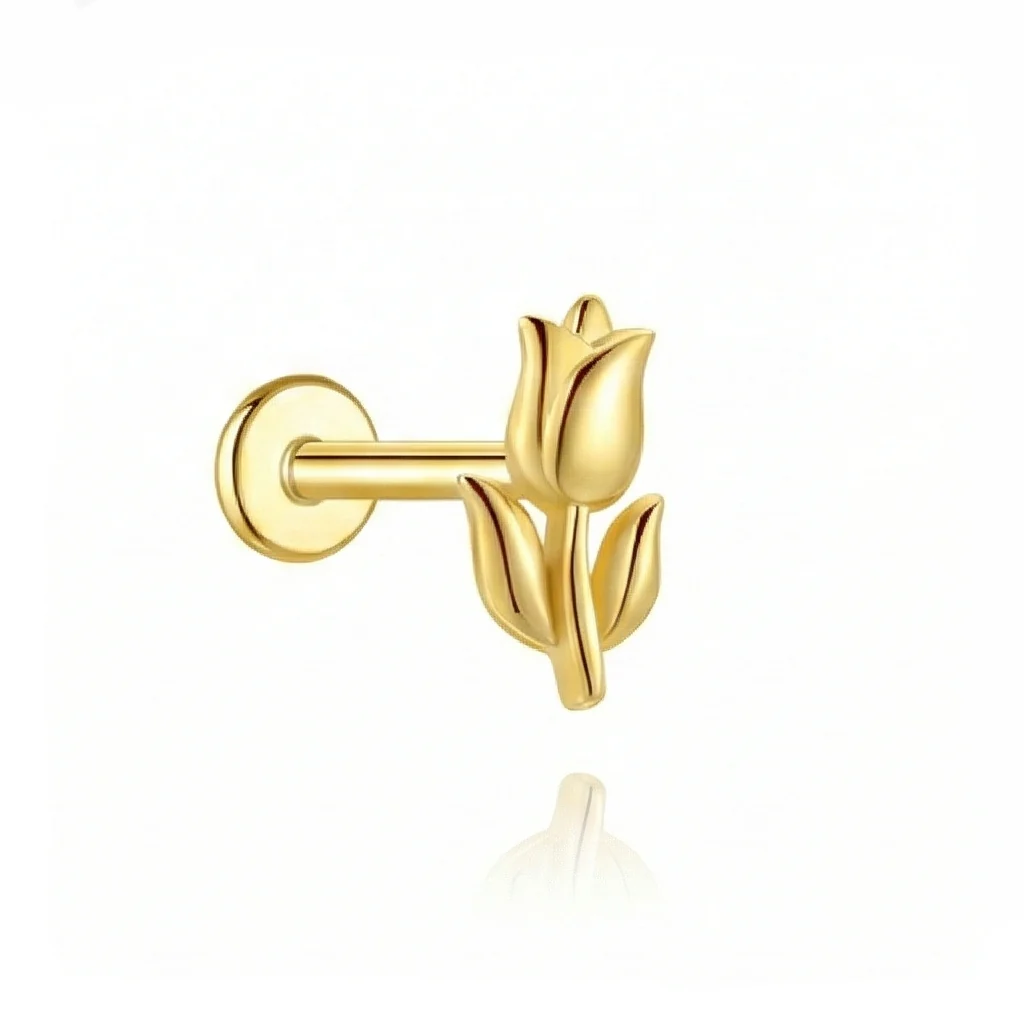 VINTAGE STUD CARTILAGE EAR PIERCING IN STERLING SILVER - Image 6