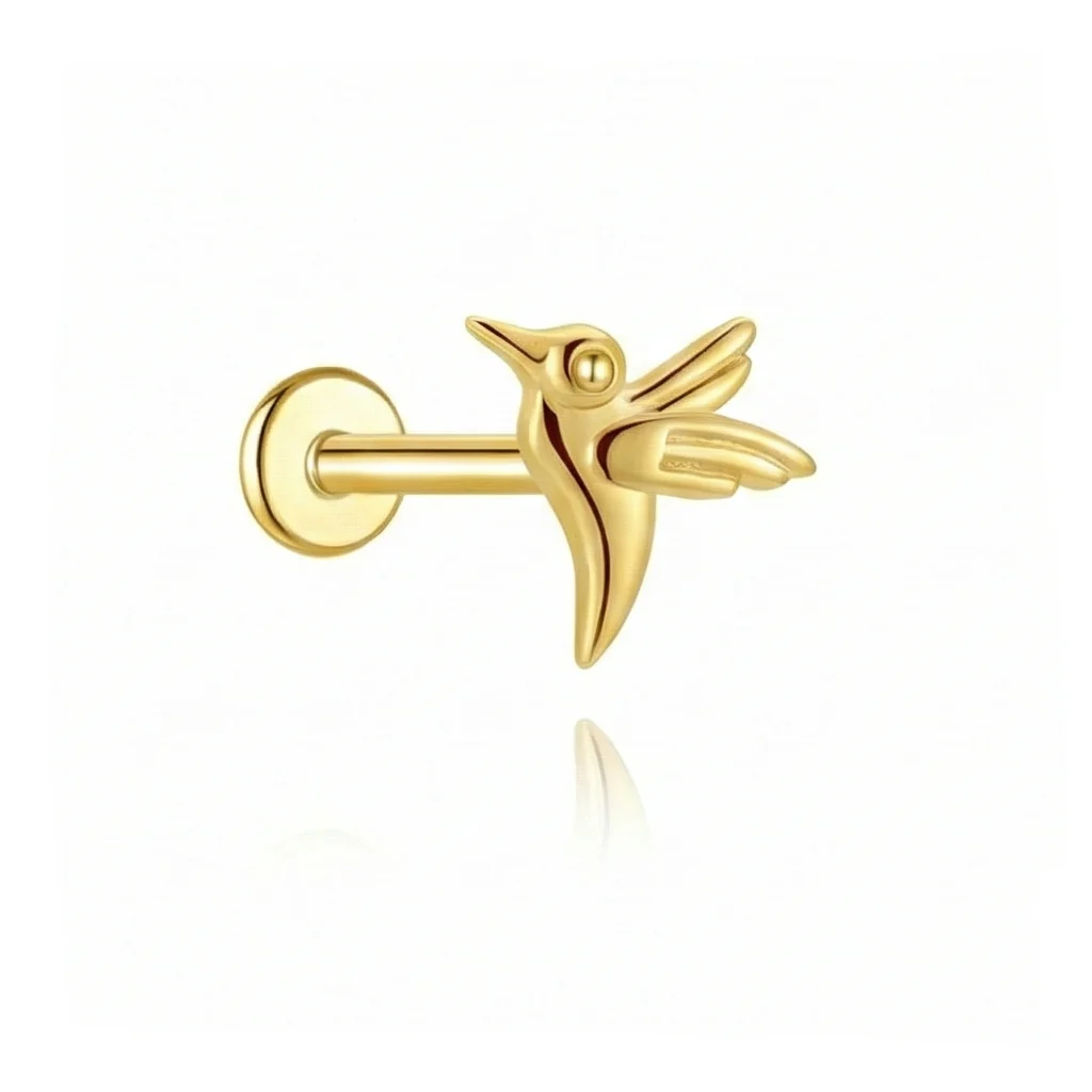 VINTAGE STUD CARTILAGE EAR PIERCING IN STERLING SILVER - Image 7